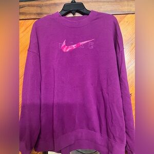 Nike Plum Sweatshirt with Pink Swoosh